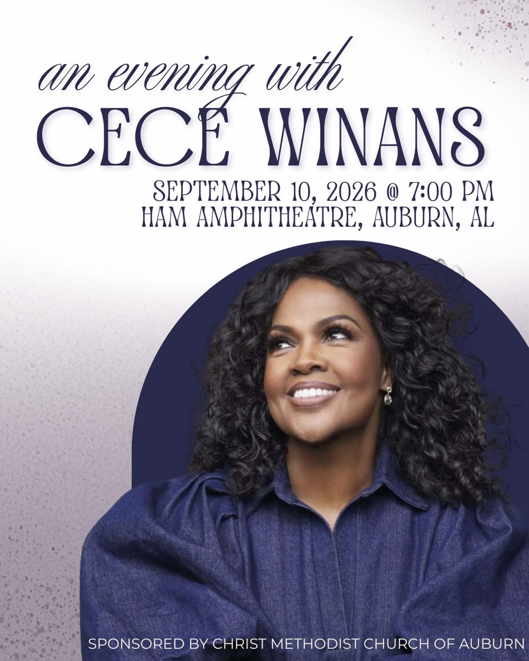 Christ Methodist Church of Auburn Facebook ad creative: An Evening with CeCe Winans