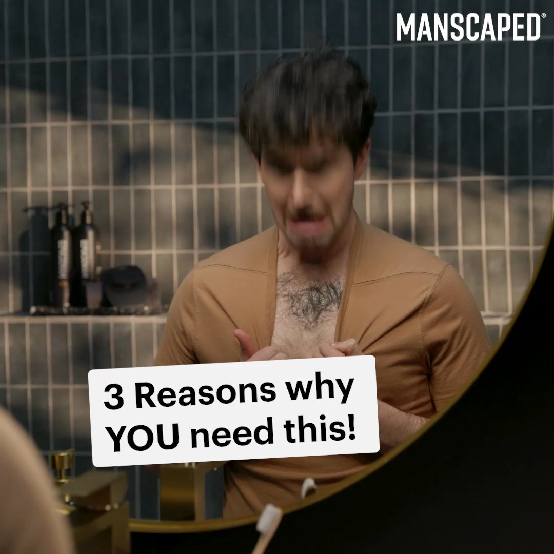 Criativo de anúncio em vídeo no Facebook da MANSCAPED: o aparador White Hot em edição especial