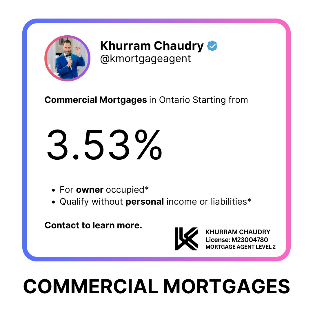 Lead ad en image unique de K the Mortgage Agent avec une accroche sur un taux hypothécaire commercial de 3.53%