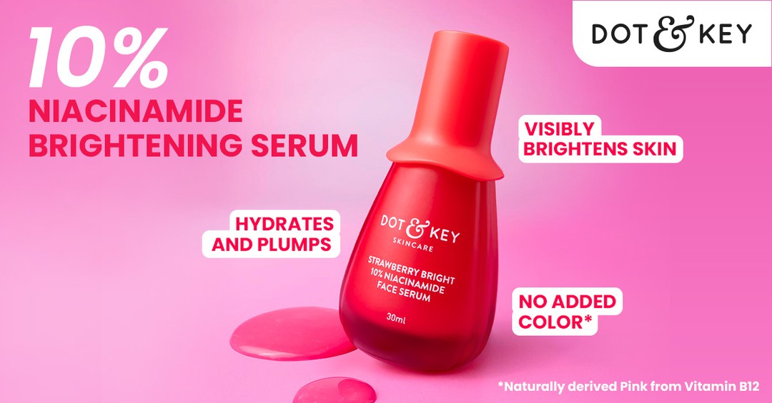 Creatività dell'annuncio Facebook di Dot & Key: Strawberry Niacinamide Serum