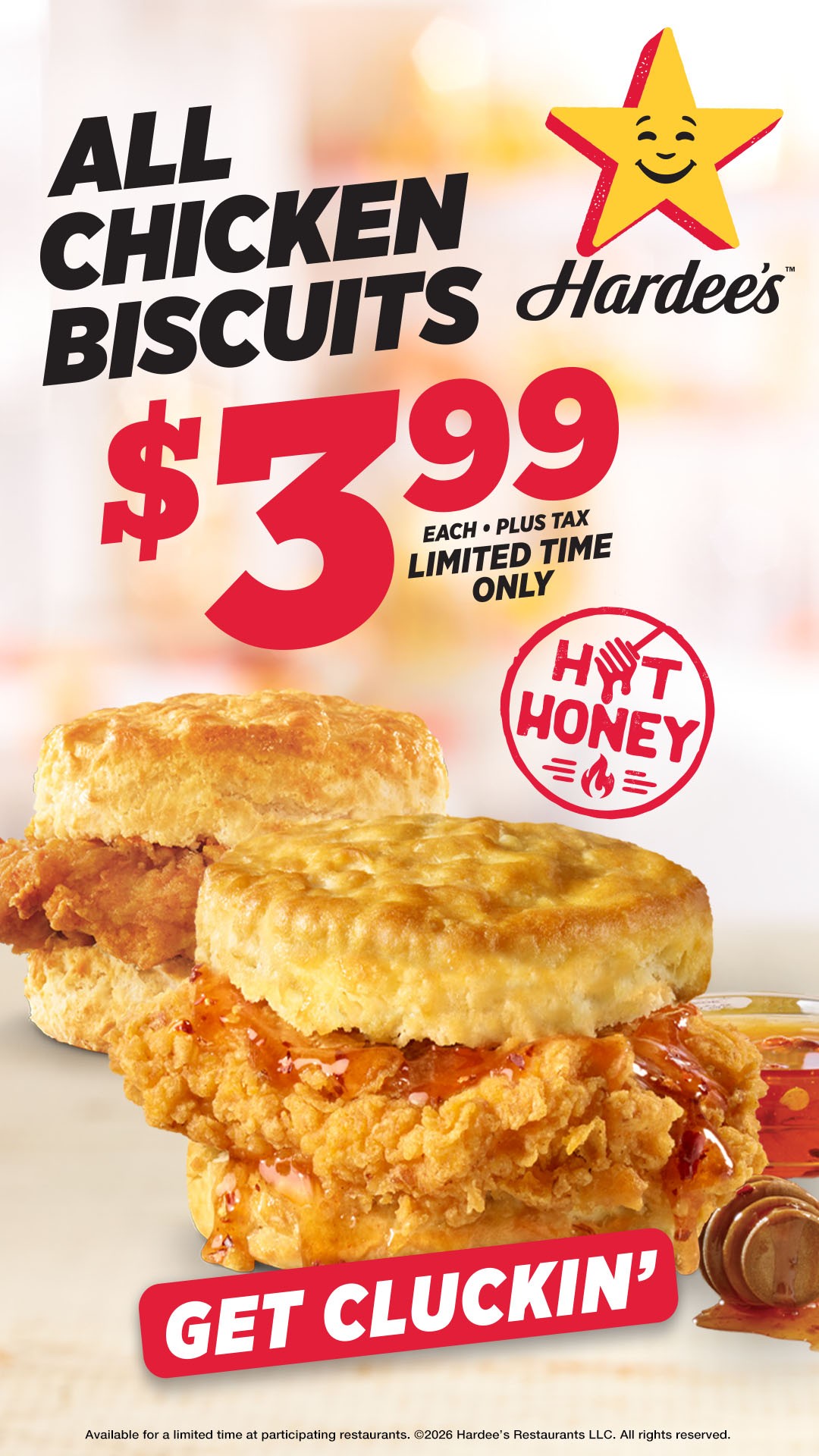 Facebook-Anzeigenmotiv von Hardee's: Just $3.99 (for now)