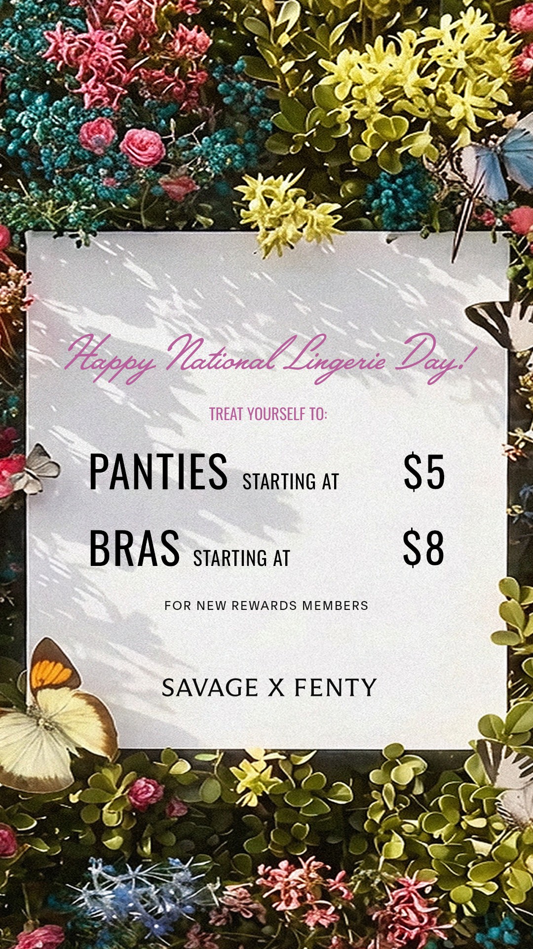 Facebook-Anzeigenmotiv von Savage X Fenty: FOR A LIMITED TIME ONLY!