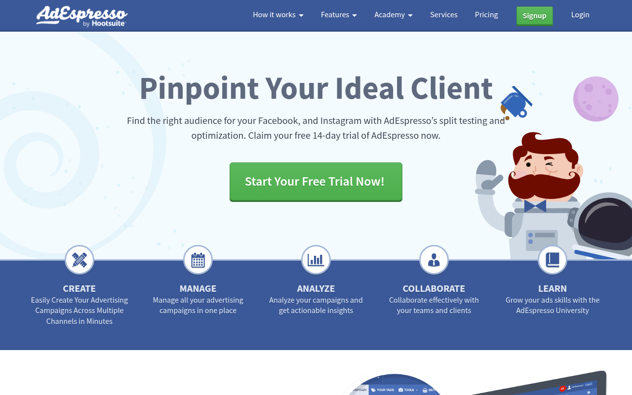 AdEspresso homepage