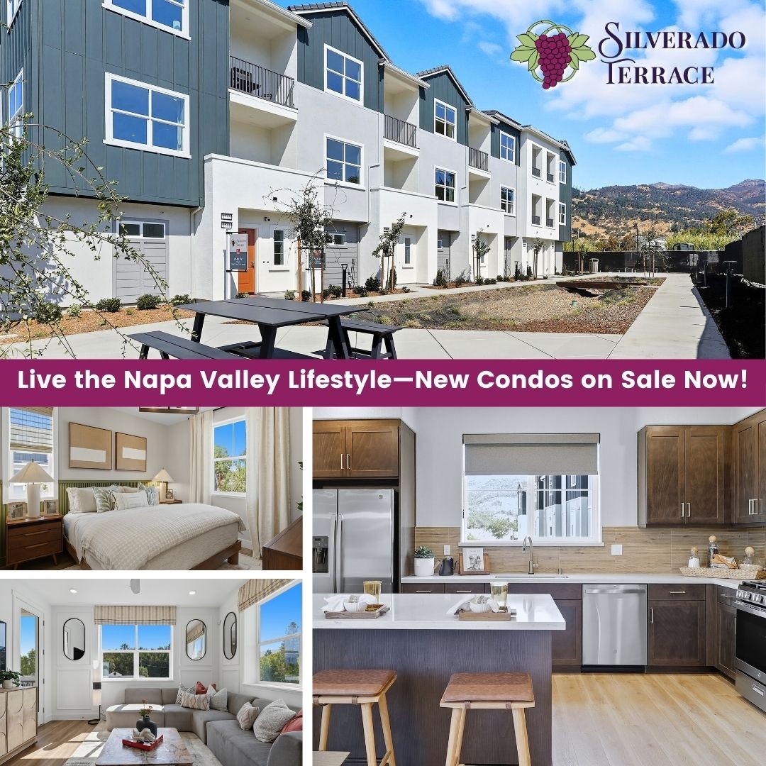 Criativo de anúncio no Facebook da DeNova Homes: New Condos in Calistoga
